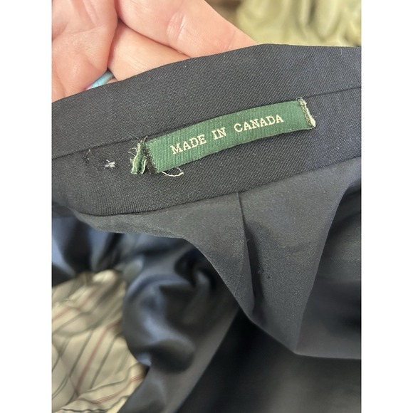 RALPH Lauren Blazer Jacket Men's Navy Woolmark sz aprox 40 made in Canada - Picture 10 of 11